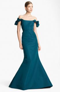 Oscar de la Renta Fishtail Silk Gown