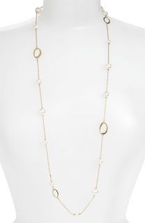 Majorica Long Pearl Station Necklace