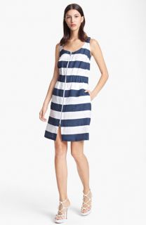 Armani Collezioni Stripe Zip Front Dress