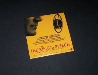 THE KINGS SPEECH DVD COLIN FIRTH GEOFFREY BUSH HELENA BONHAM CARTER