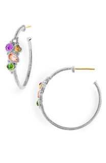 Judith Ripka Prism Multi Stone Hoop Earrings