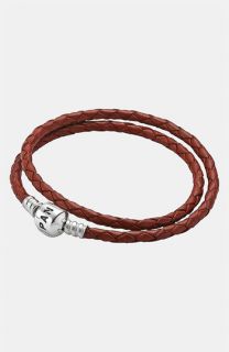 PANDORA Leather Wrap Charm Bracelet