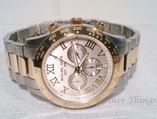 Michael Kors Two Tone Stainless Gold Layton Chronograph Mens Watch