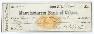 bank check cohoes ny 1876 rn f1