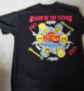 Clash of the Titans Anthrax Slayer Megadeth 1991 T Shirt RARE