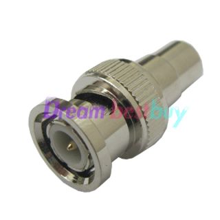 RCA Female Jack to BNC Male Plug Coax Adapter Connector