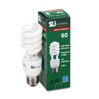 SLI Lighting Compact Fluorescent Light Bulb 60 Watts watt 5000K 10000