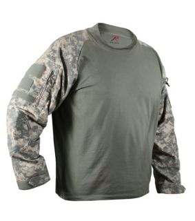 ACU Digital Camo Combat Long Sleeve Mock Shirt SM 3XL