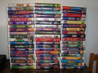DISNEY VHS MOVIE COLLECTION LOT OF 59   masterpiece, limited editions