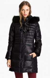 GUESS Quilted Coat with Faux Fur Trim (Online Exclusive)
