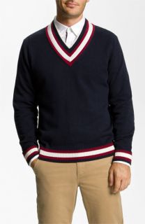 Brooks Brothers Cricket V Neck Cotton & Wool Sweater