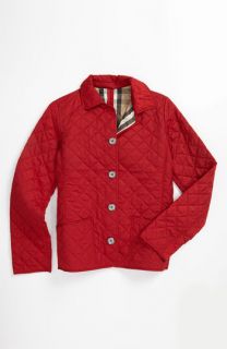 Burberry Quilted Check Trim Coat (Little Girls & Big Girls)