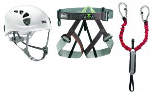 PETZL Via Ferrata Kit Climbing Harness Helmet Sz 1 New