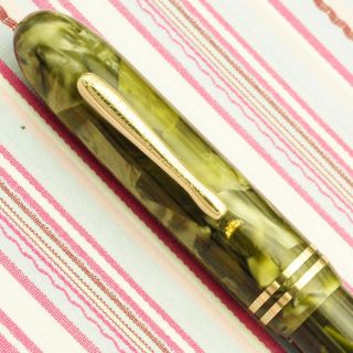Vintage Conklin Endura Crescent Moss Agate Fountain Pen