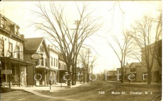 Main Street, Closter, NJ, 5 x 7 Matted Print of 1910 Real Photo