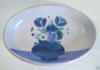 Mid Century Ceramic Cloutier France Floral Dish Plaque