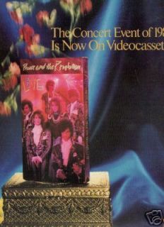Prince Concert Event of 1985 on Video Promo Poster Ad