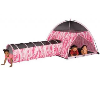Pacific Play Tents Pink Camo Tent & Tunnel Combo   T125210