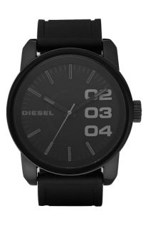 DIESEL® Large Round Silicone Strap Watch