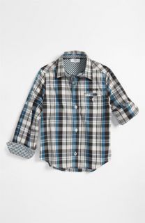 BOSS Kidswear Check Print Poplin Shirt (Little Boys & Big Boys)