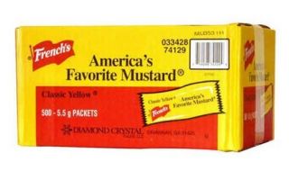 500 Single Frenchs Mustard Portion Packet Individual