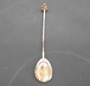 Arts Crafts Silver Citrine Stone Celtic Condiments Spoon C1900