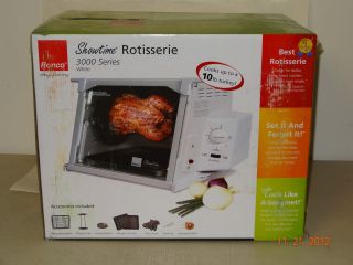  3000 Series ST3001WHGEN White Compact Rotisserie Barbeque Oven