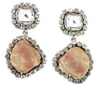 Isaac Mizrahi New York Resin Rock and Crystal Earrings —