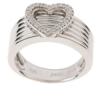 AffinityDiamond 1/10 ct tw Heart Band Ring, Sterling —