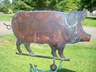 Antique Pig Copper Weathervane 27 3 4 26 Large Vintage Rustic Decor