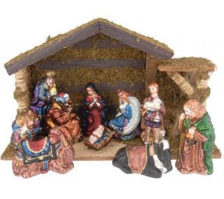 Thomas Pacconi 12 piece Blown Glass Nativity Set —