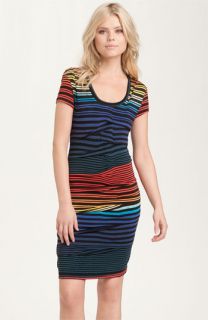 Nicole Miller Ombré Stripe Jersey Sheath Dress