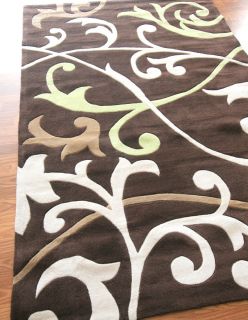 Contemporary Area Rugs New Carpet Scrolling Vines Hand Tufted Thick