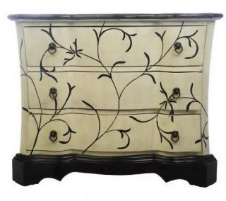 HomeReflections Vine Scroll 27 1/4 inch Bombe Cabinet w/ ThreeDrawers 