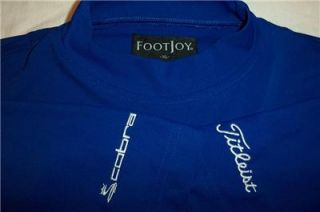 Titleist Cobra FootJoy Golf Shirt Mens XL Blue Mock Neck