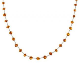 Baltic Amber Bead and Sterling Station 20 Necklace —