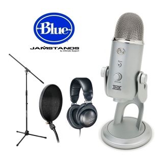 Blue Yeti USB Mic Set for PC Mac Audio Technica ATHM20 Headphones