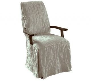 Sure Fit Matelasse Damask Dining Room Chair with Arms —