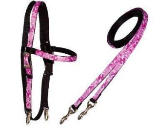 Pink Camo Western Headstall Reins Tack New Made in USA