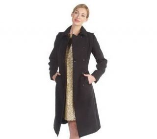 Luxe Rachel Zoe Snap Front Coat with Removable Belt —