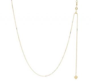 22 Adjustable Polished Box Chain Necklace 18K Gold, 2.2g —