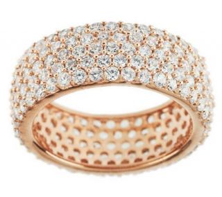 Diamonique Pave Set Eternity Band Sterling or 14K Gold Clad