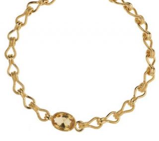 Isaac Mizrahi Live! Champagne Crystal 18 Link Necklace —