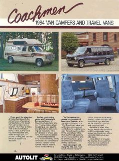 1984 Coachmen Van camper Conversion Van Brochure