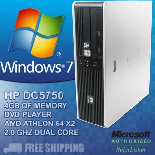HP Compaq DC5750 Desktop PC Computer Dual Core 2 GHz 4 GB RAM DVD