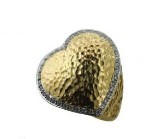 14K Yellow Gold Heart Diamond Ring —
