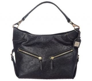 Dooney & Bourke Ostrich Embossed Medium Leather Cinzia Bag —