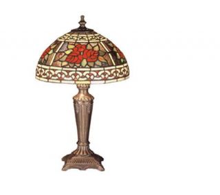 Tiffany Style 16 1/2 Roses & Scroll Dome MiniLamp —