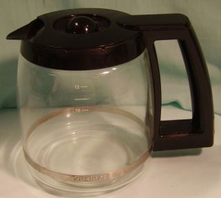 Cuisinart 12 Cup Coffee Pot Replacement Carafe Glass Black