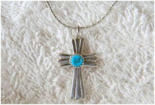 closeout silver silver cross turquoise nugget 1 1 4 long free 18 chain